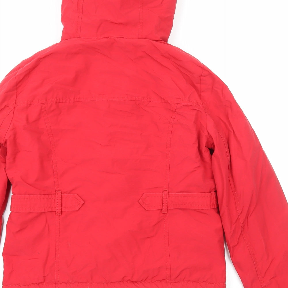 Abercrombie & Fitch Womens Red Rain Coat Coat Size M Zip