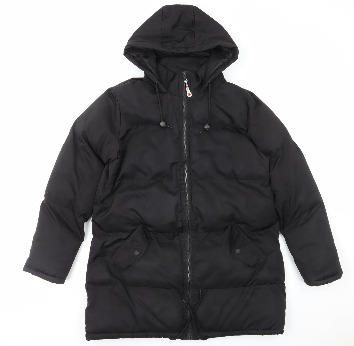 Boohoo Womens Black Quilted Coat Size 12 Zip