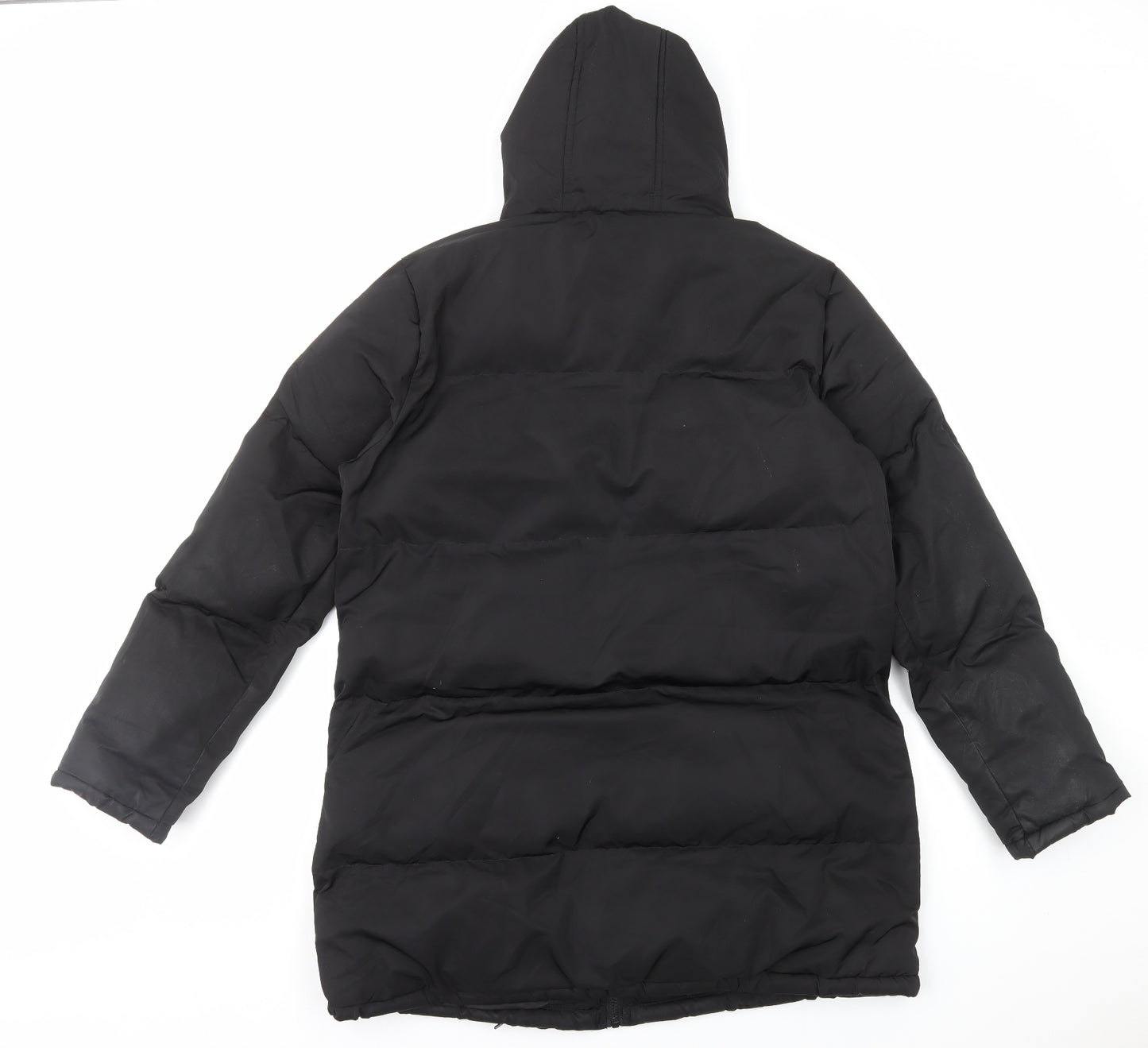 Boohoo Womens Black Quilted Coat Size 12 Zip