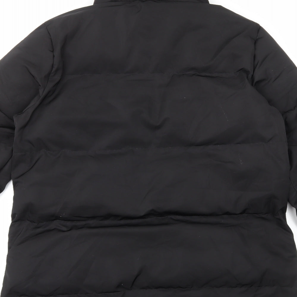 Boohoo Womens Black Quilted Coat Size 12 Zip