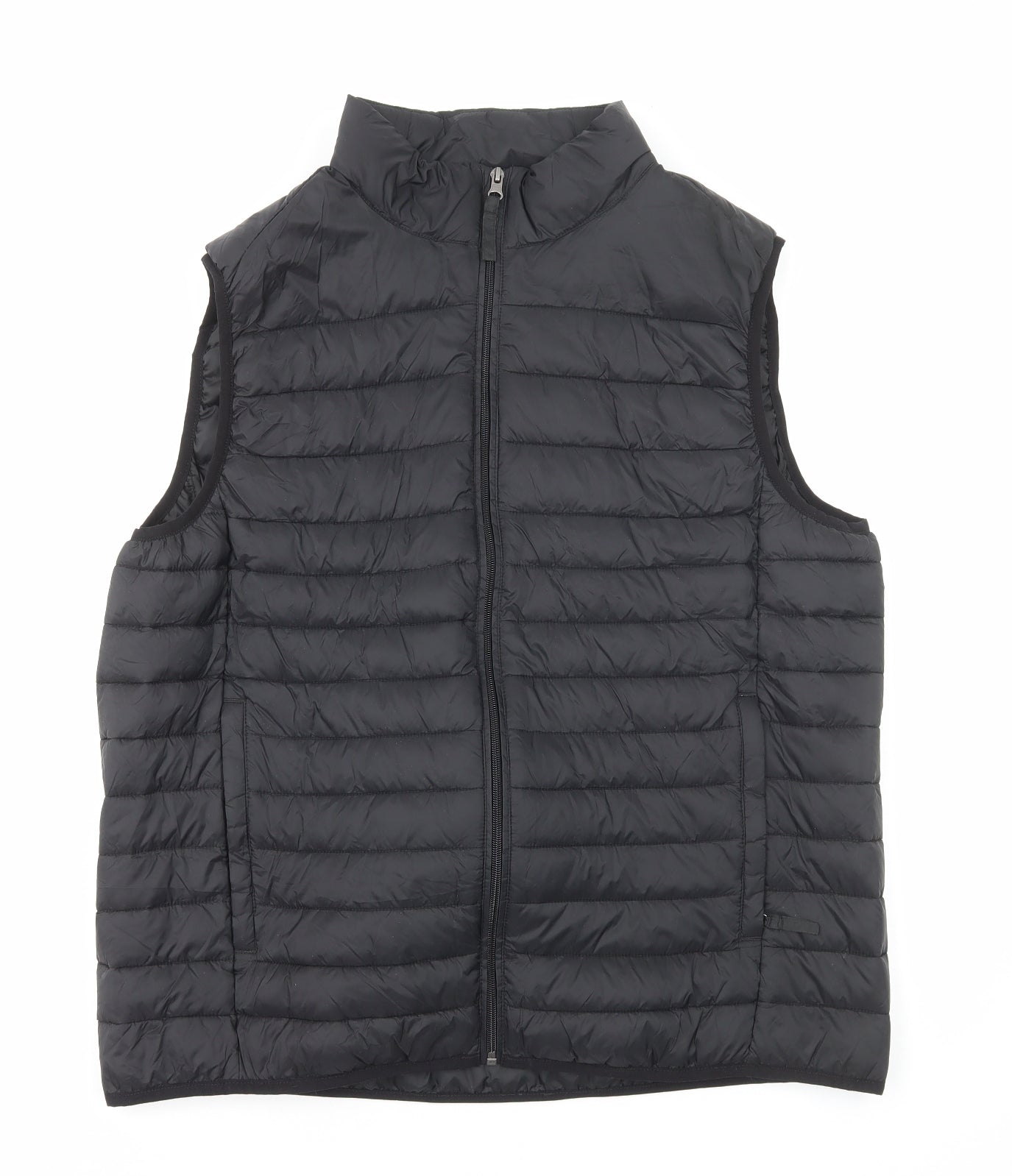 Amazon Mens Black Quilted Waistcoat Size L Zip