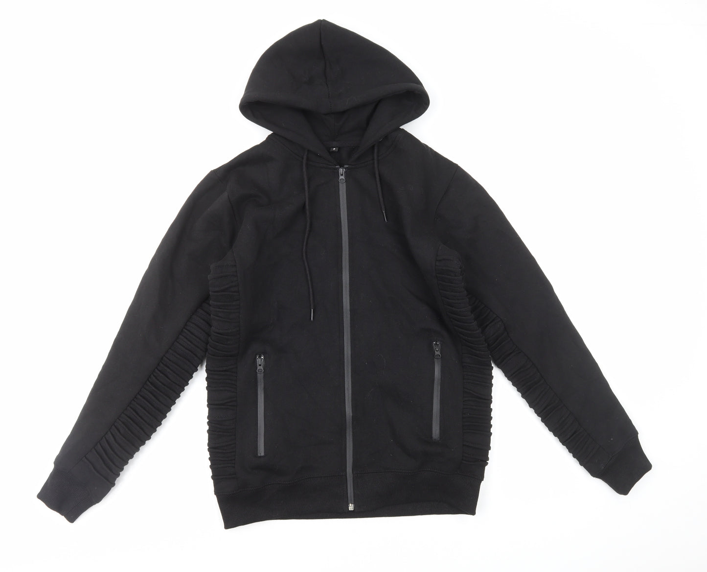 Preworn Mens Black Cotton Full Zip Hoodie Size S