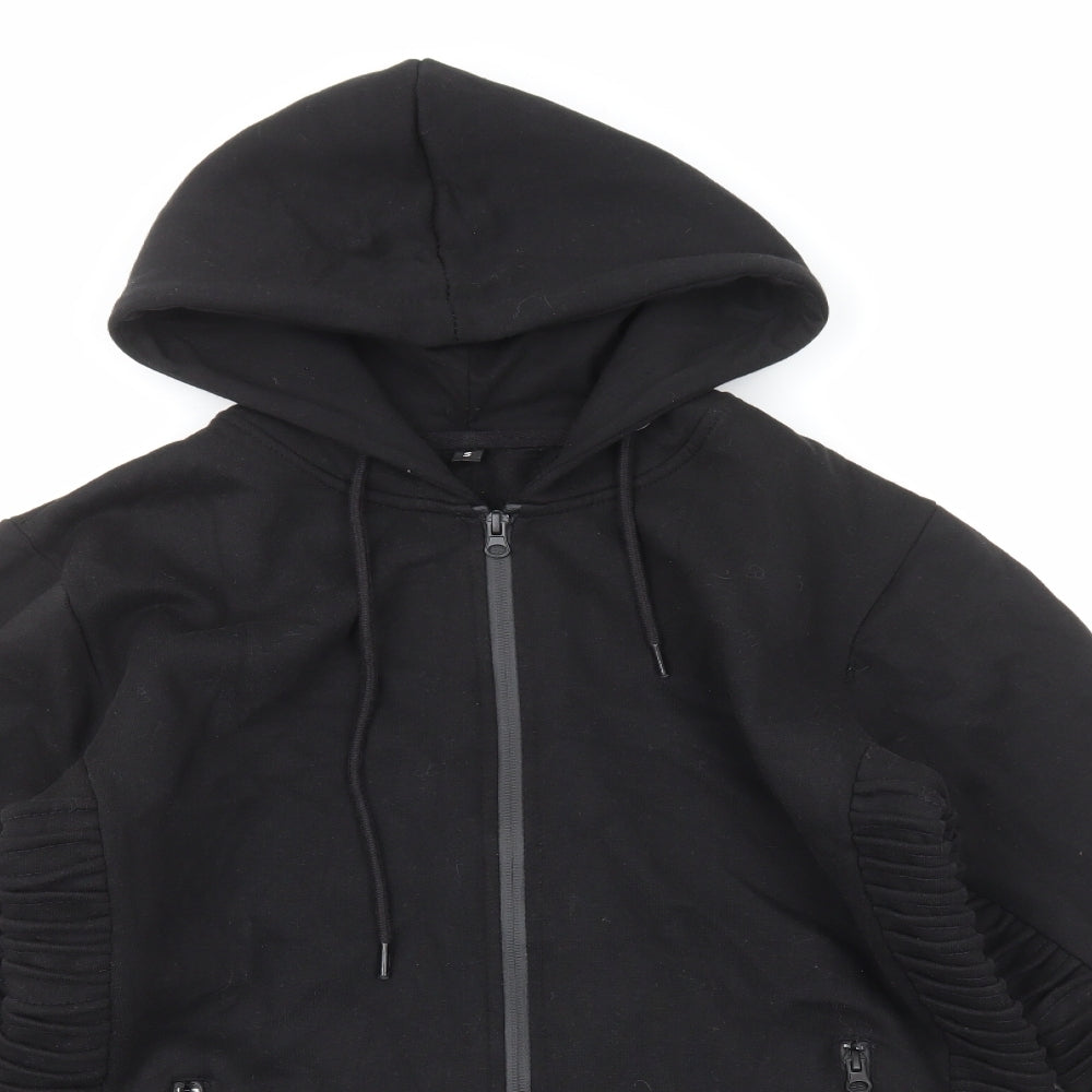 Preworn Mens Black Cotton Full Zip Hoodie Size S