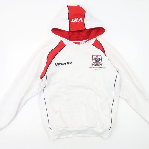 Viper 10 Womens White Cotton Pullover Hoodie Size 12 Pullover - English Universities Sport