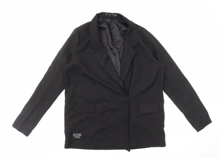 PRETTYLITTLETHING Womens Black Jacket Size 10 Button