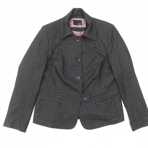 NEXT Womens Grey Jacket Size 10 Button