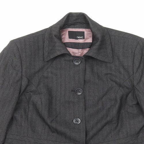 NEXT Womens Grey Jacket Size 10 Button