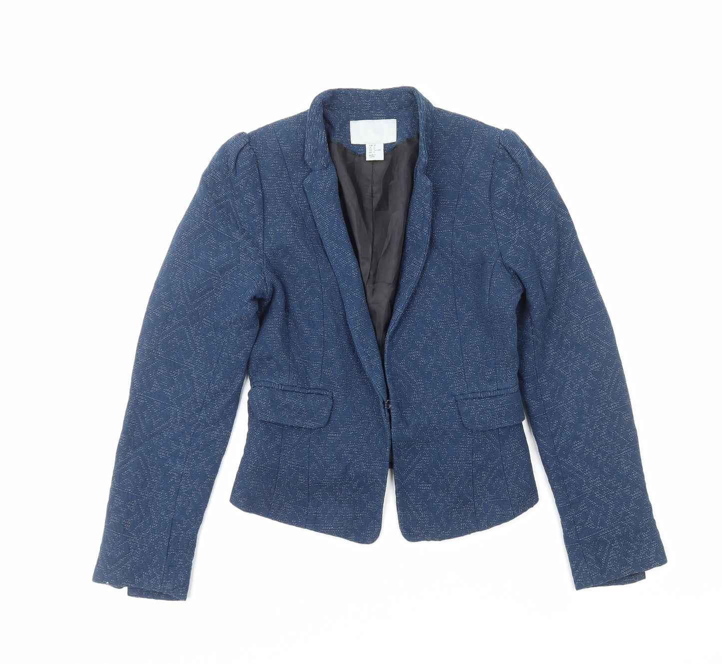H&M Womens Blue Jacket Size 8 Hook & Eye