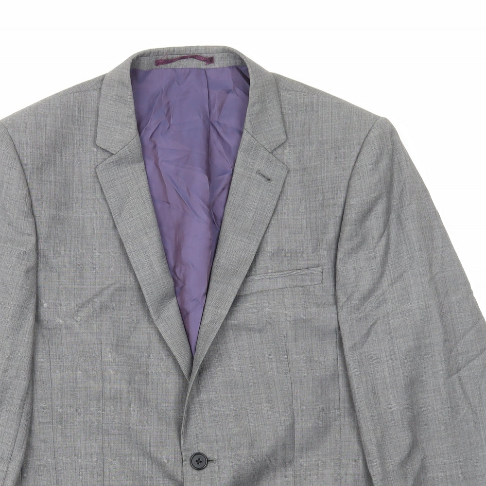 NEXT Mens Grey Polyester Jacket Suit Jacket Size M