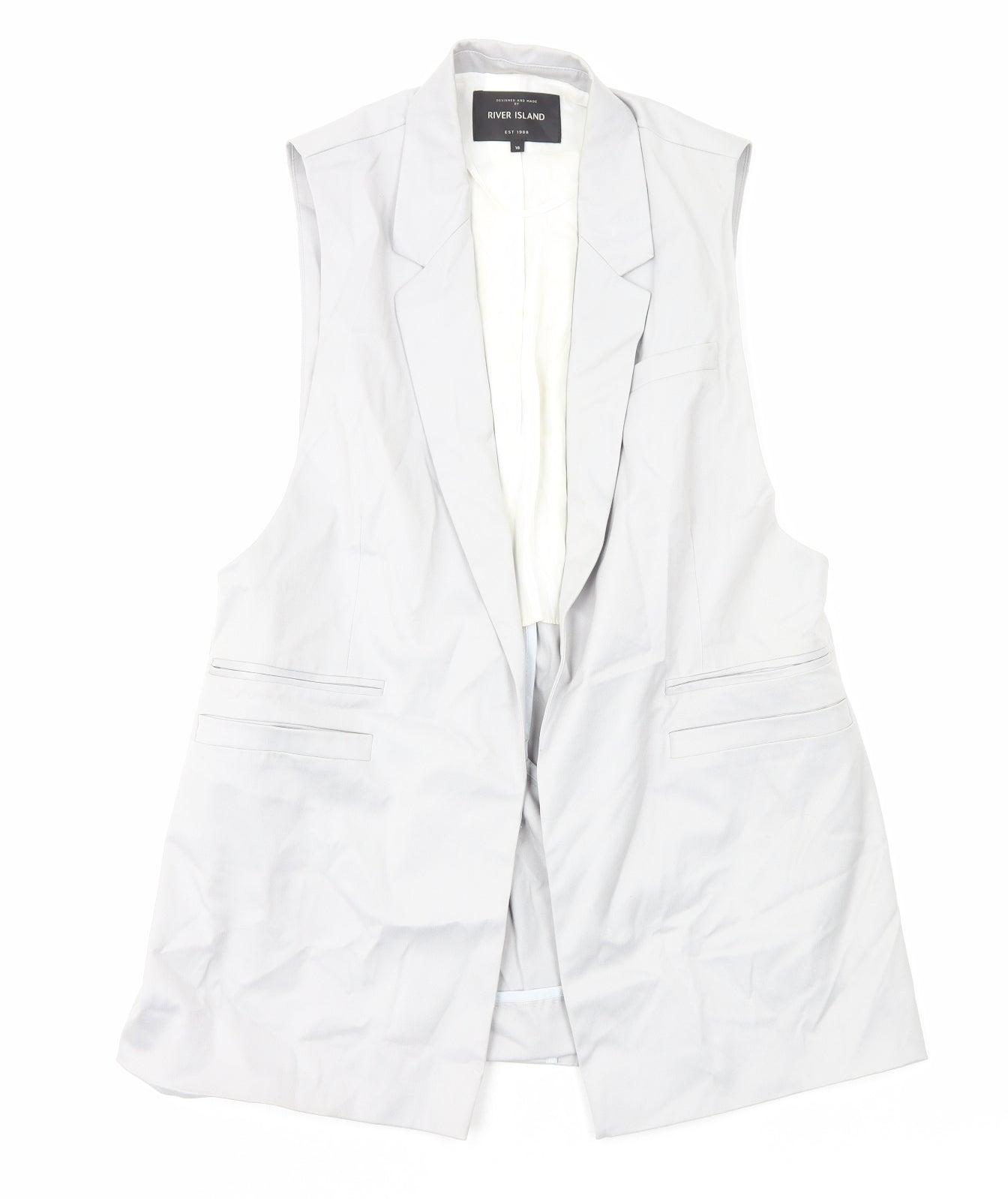 River Island Womens Grey Jacket Waistcoat Size 16
