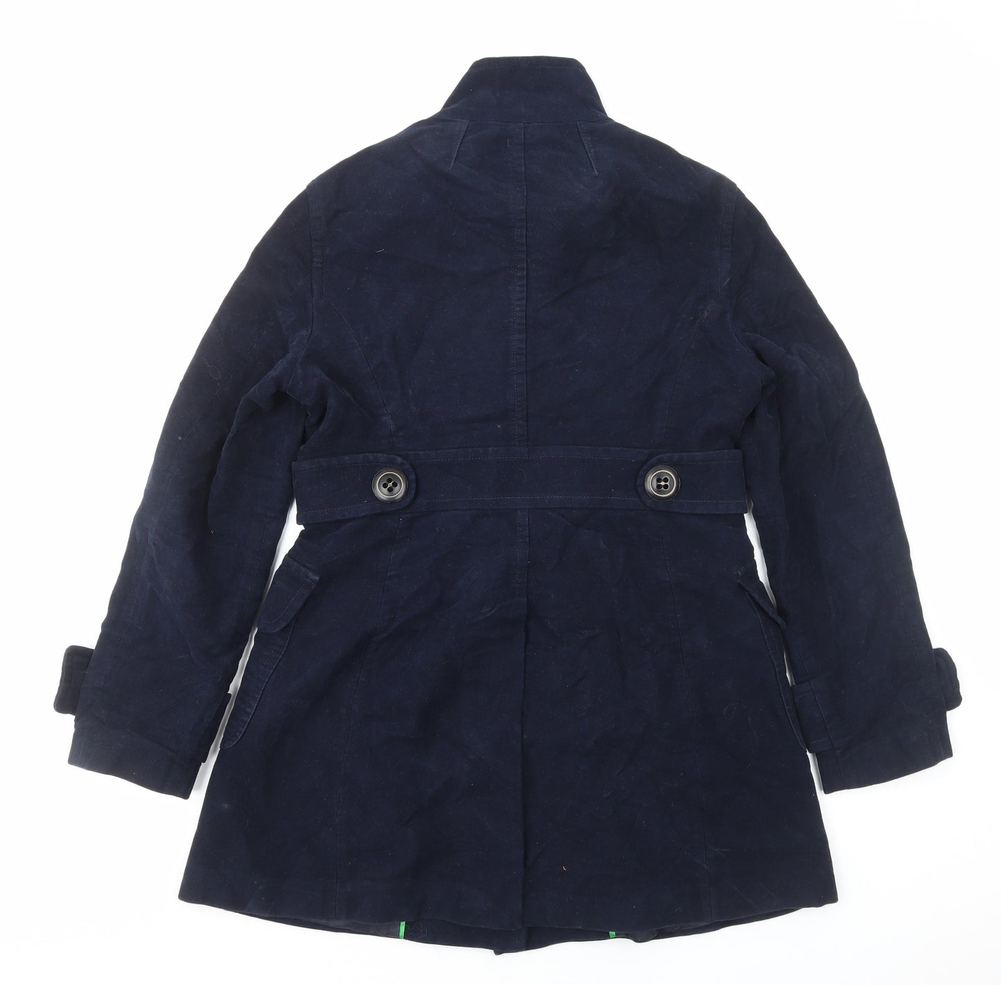 Marks and Spencer Womens Blue Pea Coat Coat Size 12 Button