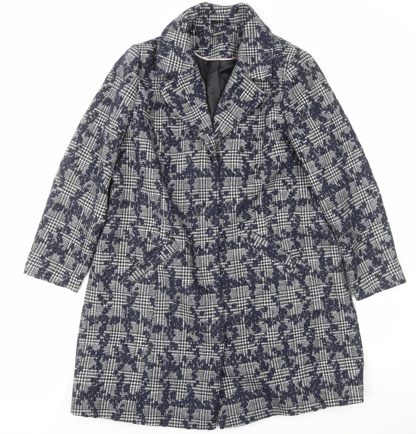 Bonmarché Womens Blue Floral Jacket Size 16 Snap