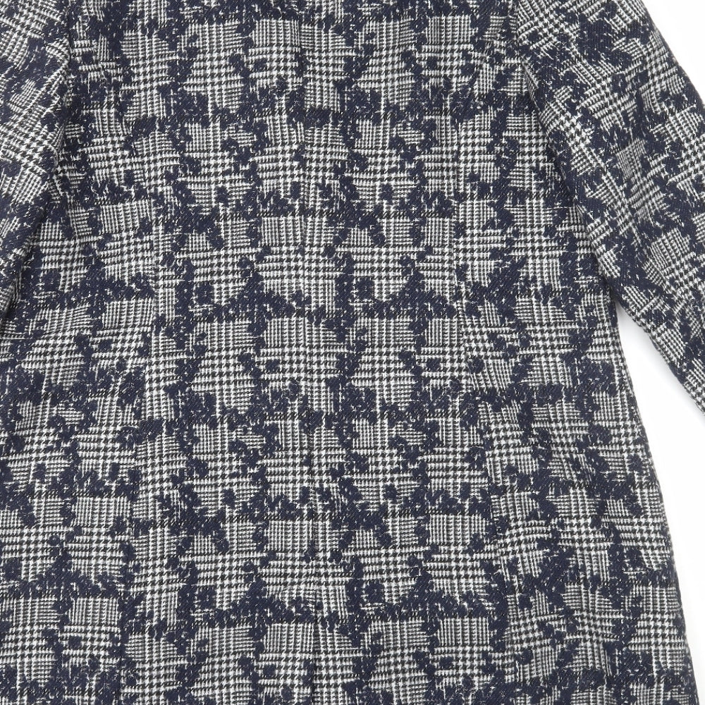 Bonmarché Womens Blue Floral Jacket Size 16 Snap