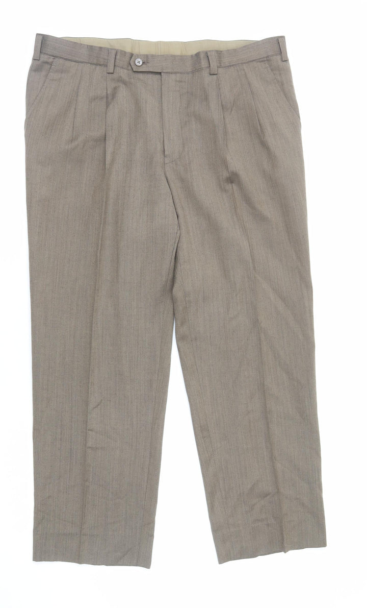 Dino Mens Brown Polyester Tuxedo Suit Trousers Size XL