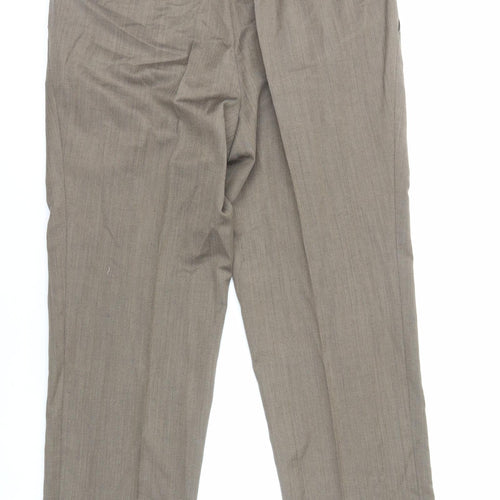 Dino Mens Brown Polyester Tuxedo Suit Trousers Size XL