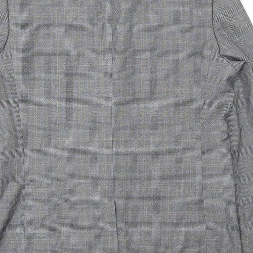Taylor & Wright Mens Grey Plaid Polyester Jacket Blazer Size L