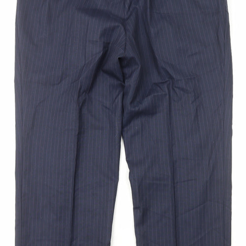 Dino Mens Blue Striped Polyester Tuxedo Suit Trousers Size XL