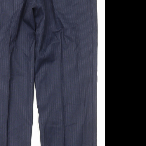 Dino Mens Blue Striped Polyester Tuxedo Suit Trousers Size XL