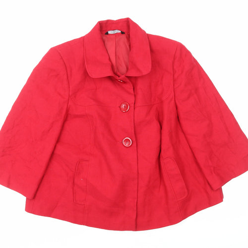 BM Womens Red Jacket Size 18 Button