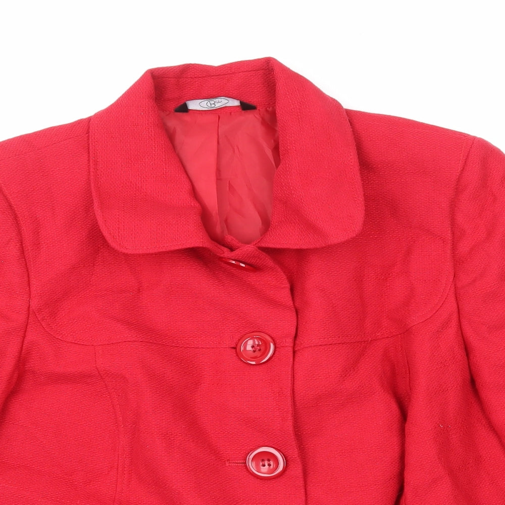 BM Womens Red Jacket Size 18 Button