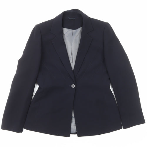 Principles Womens Blue Polyester Jacket Suit Jacket Size 8