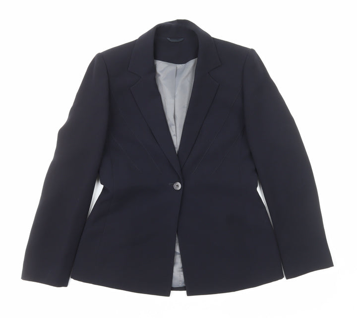 Principles Womens Blue Polyester Jacket Suit Jacket Size 8