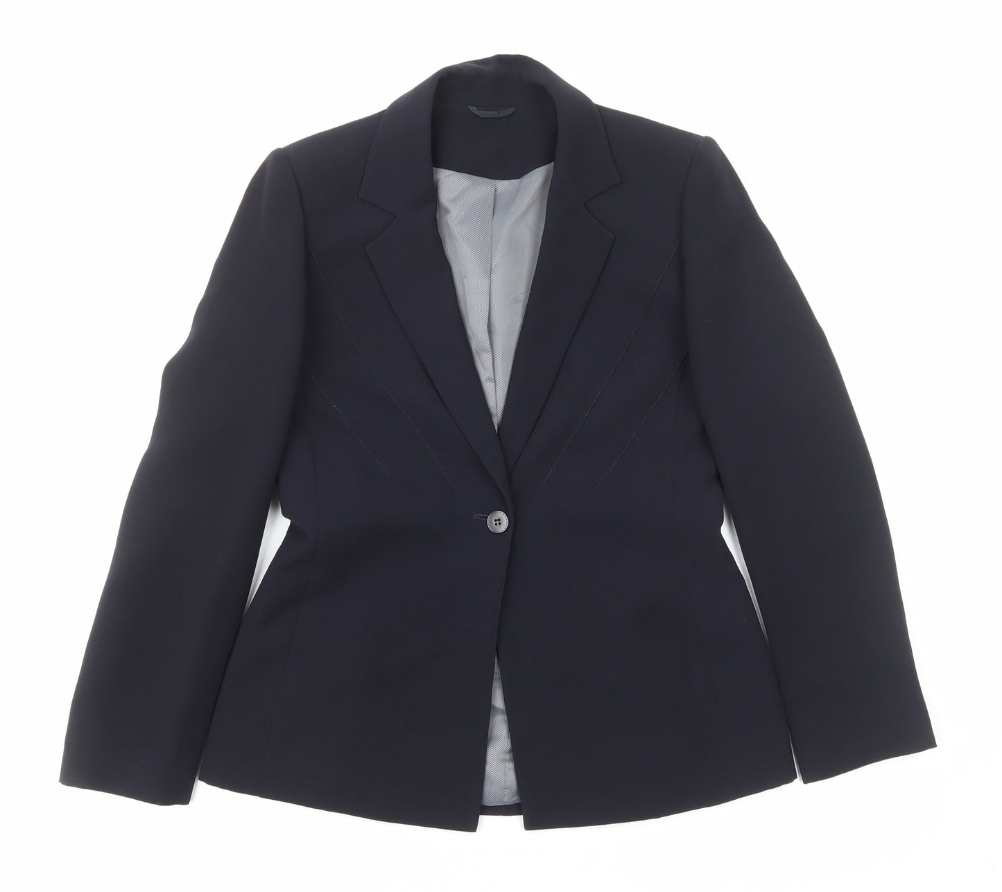 Principles Womens Blue Polyester Jacket Suit Jacket Size 8