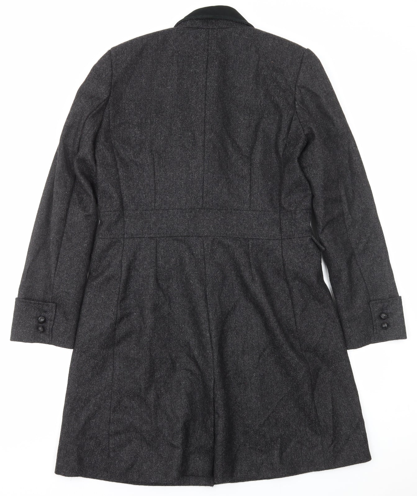 Peruvian Connection Womens Grey Overcoat Coat Size 18 Button