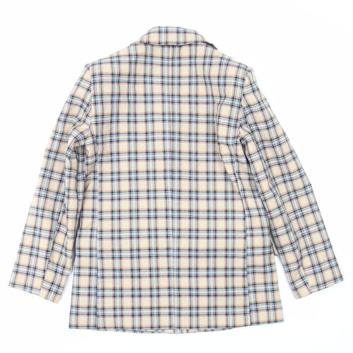 ASOS Womens Beige Plaid Jacket Size 8 Button