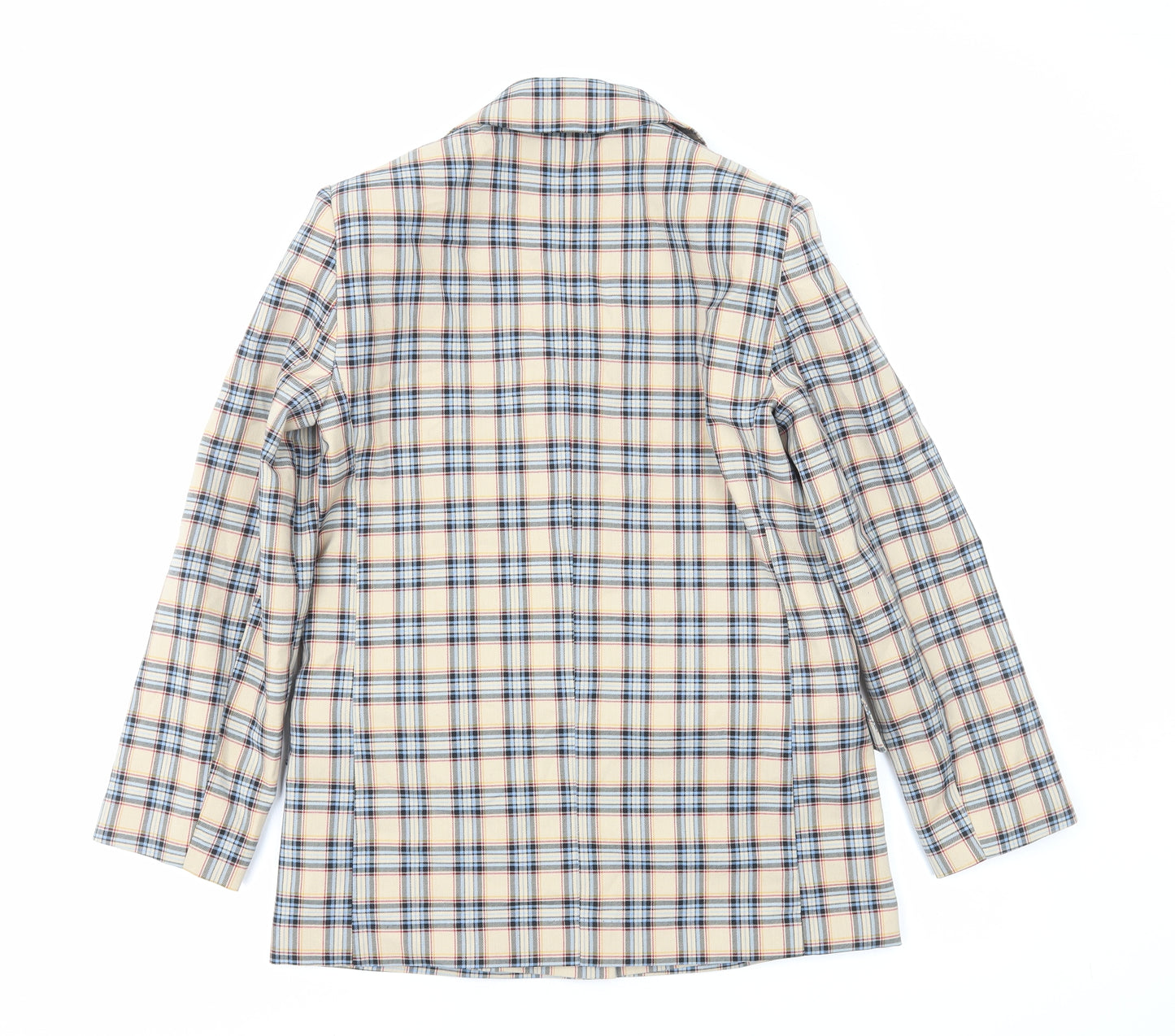 ASOS Womens Beige Plaid Jacket Size 8 Button