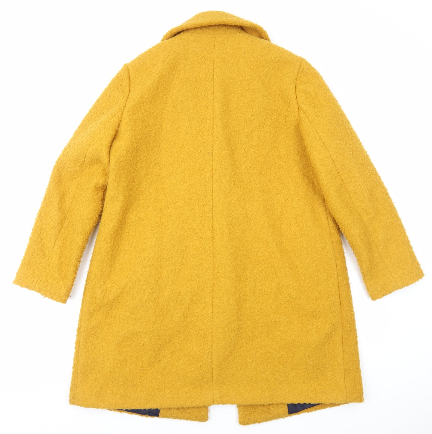 Nutmeg Womens Yellow Overcoat Coat Size 14 Button