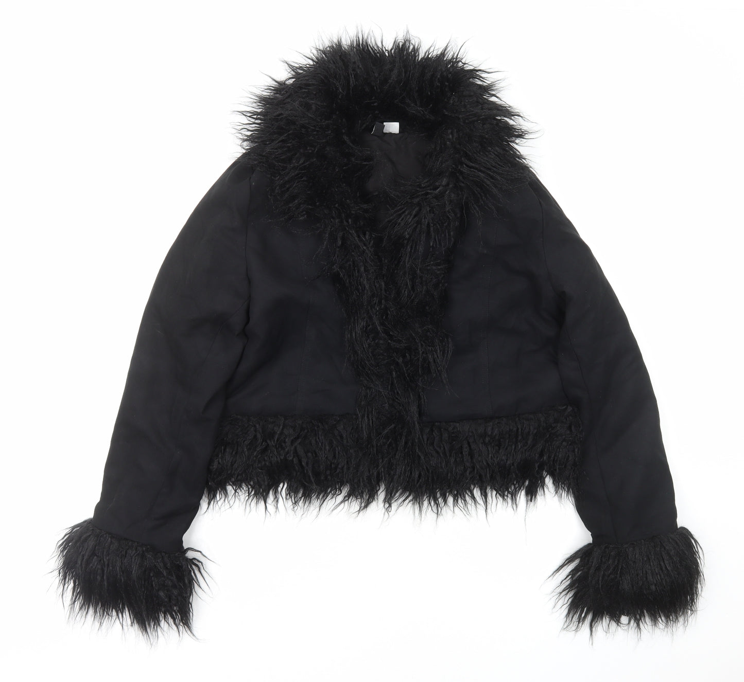 H&M Womens Black Jacket Size M Hook & Eye