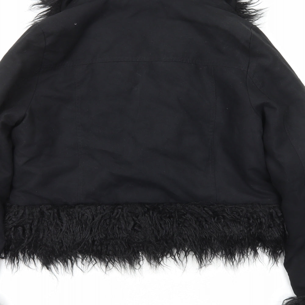 H&M Womens Black Jacket Size M Hook & Eye