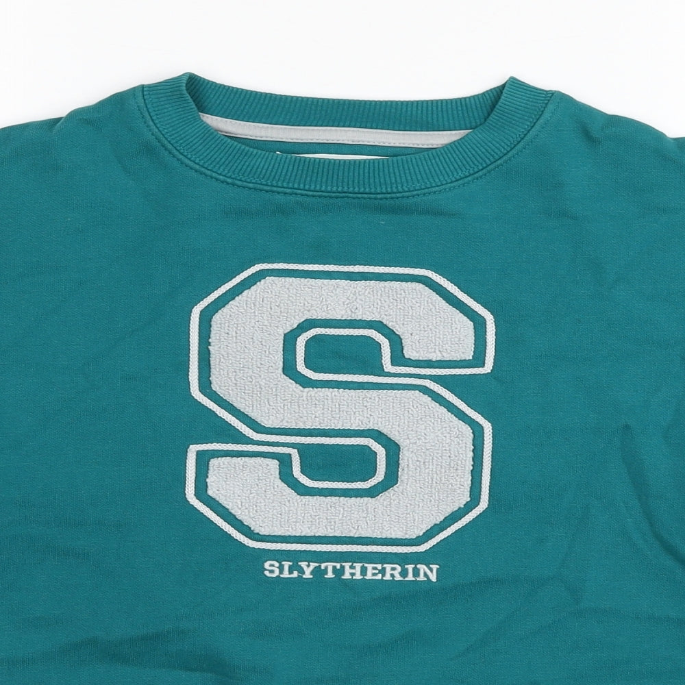 Marks and Spencer Boys Blue Cotton Pullover Sweatshirt Size 10-11 Years Pullover - Slytherin