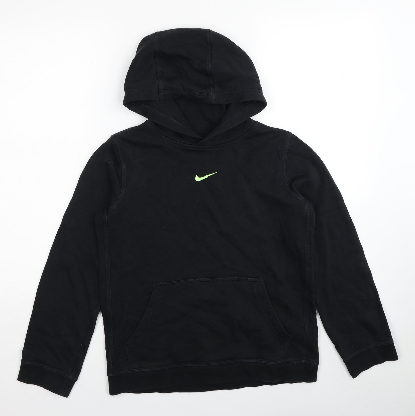 Nike Boys Black Cotton Pullover Hoodie Size L Pullover