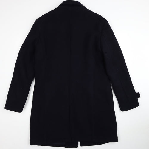 Guards London Mens Black Overcoat Coat Size 44 Button