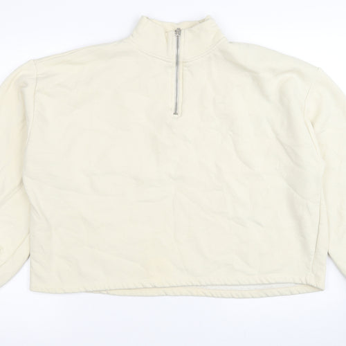 Primark Womens Ivory Cotton Pullover Sweatshirt Size 14 Pullover