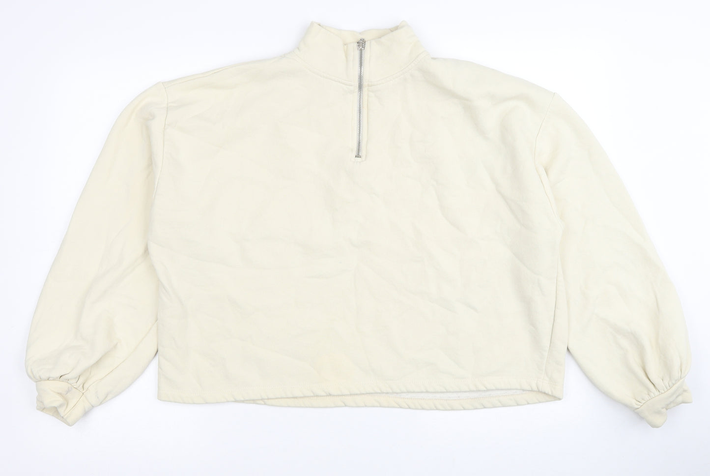 Primark Womens Ivory Cotton Pullover Sweatshirt Size 14 Pullover
