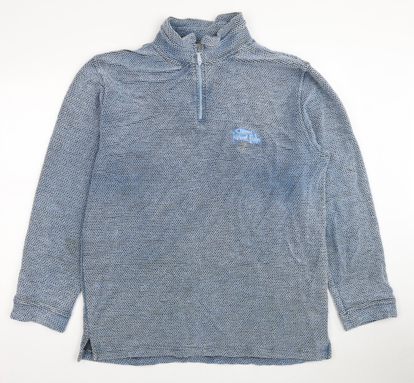 Weird Fish Mens Blue Cotton Pullover Sweatshirt Size L
