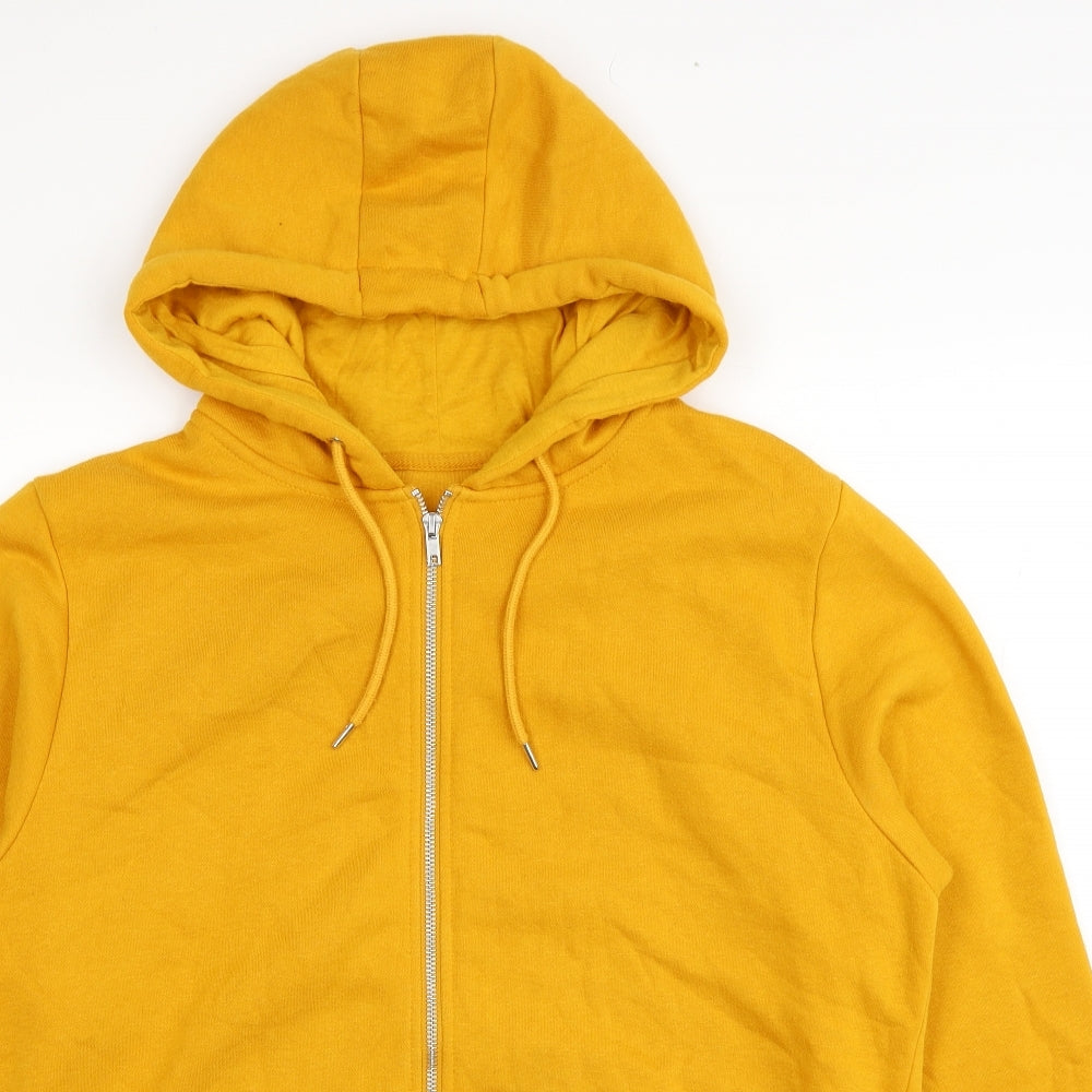 Primark Mens Yellow Cotton Full Zip Hoodie Size XL