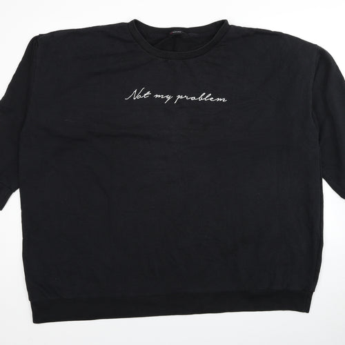 Love Yours Womens Black Cotton Pullover Sweatshirt Size 30 Pullover - Not My Problem