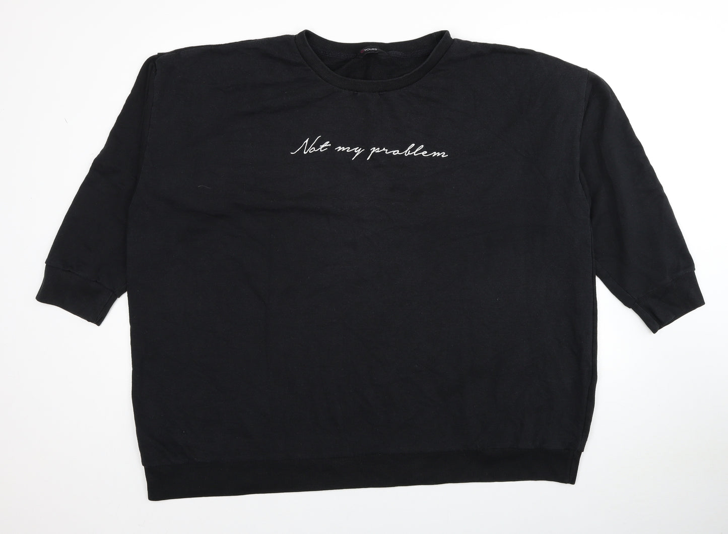Love Yours Womens Black Cotton Pullover Sweatshirt Size 30 Pullover - Not My Problem