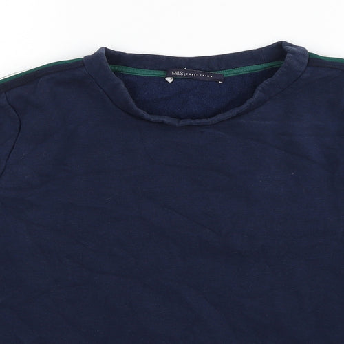 Marks and Spencer Womens Blue Cotton Pullover Sweatshirt Size 8 Pullover