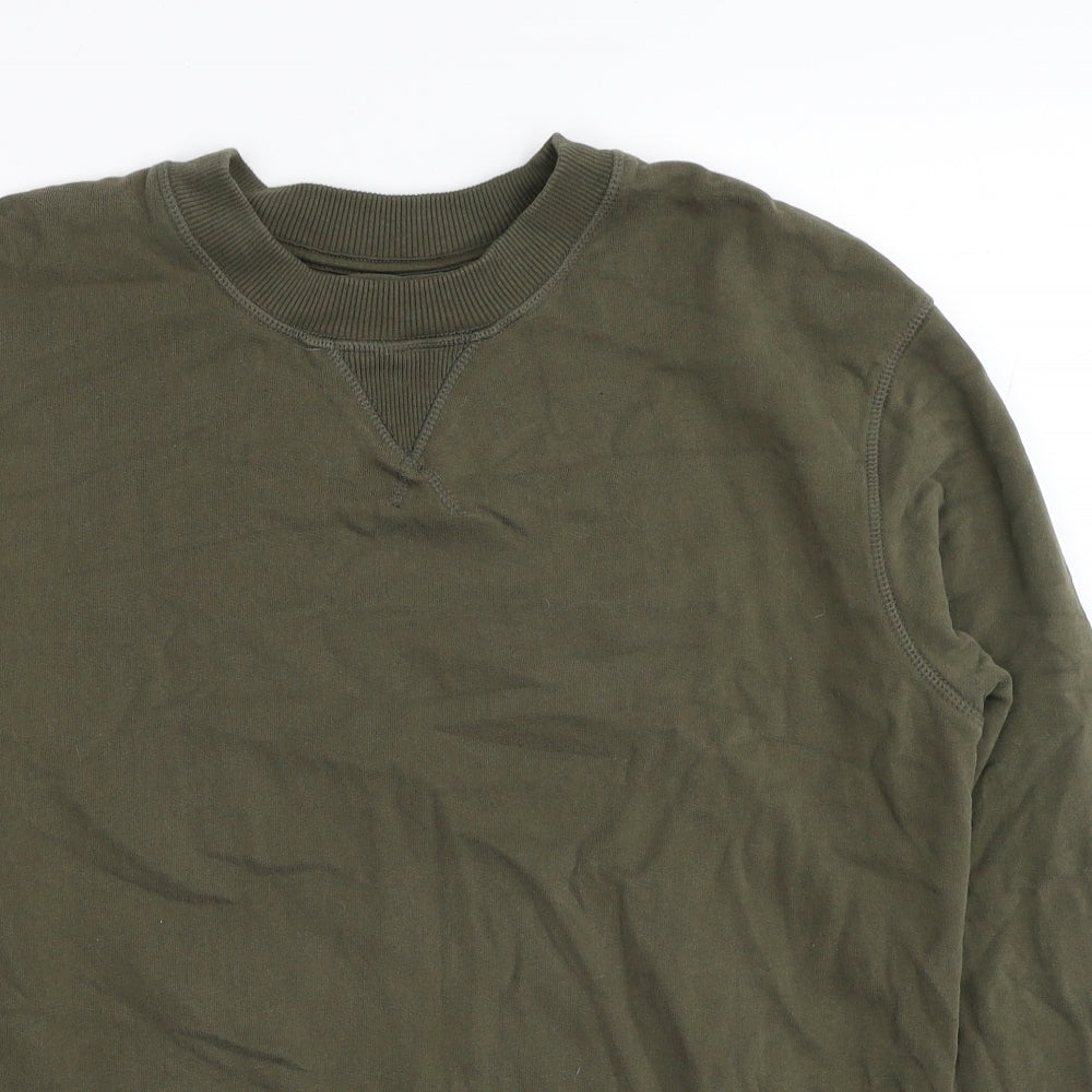 TU Mens Green Cotton Pullover Sweatshirt Size S