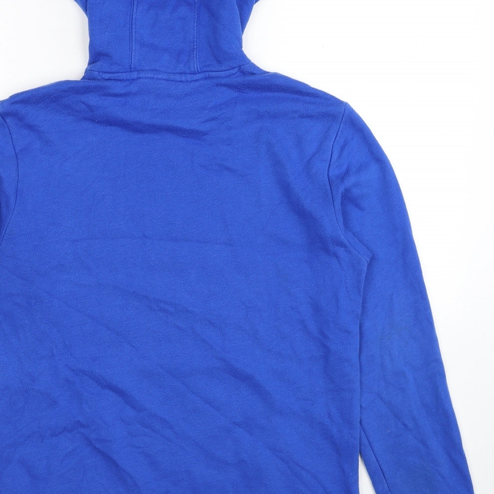 adidas Boys Blue Cotton Pullover Hoodie Size 12-13 Years Pullover
