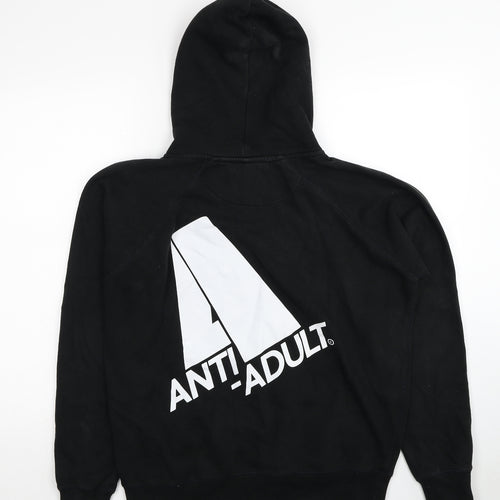 Anti-Adult Womens Black Cotton Pullover Hoodie Size M Pullover - Anti Adult