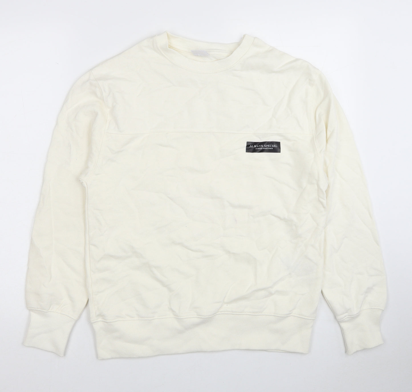 Zara Boys Ivory Cotton Pullover Sweatshirt Size 13-14 Years Pullover