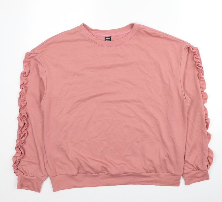 SheIn Womens Pink Polyester Pullover Sweatshirt Size M Pullover