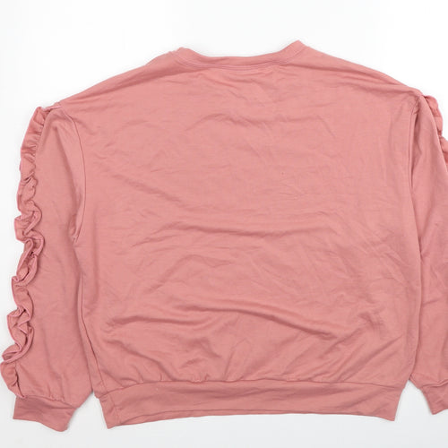 SheIn Womens Pink Polyester Pullover Sweatshirt Size M Pullover