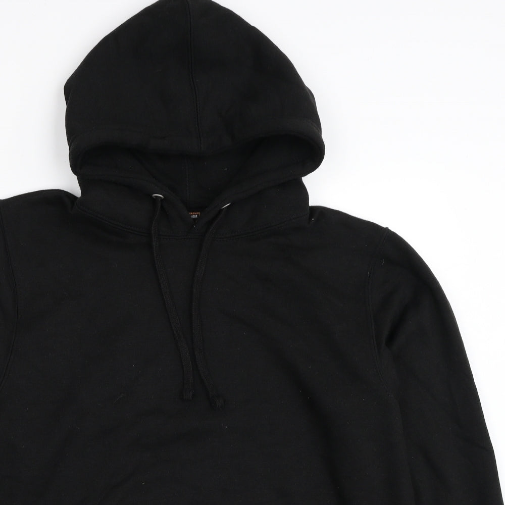 Urban Roads Mens Black Cotton Pullover Hoodie Size M